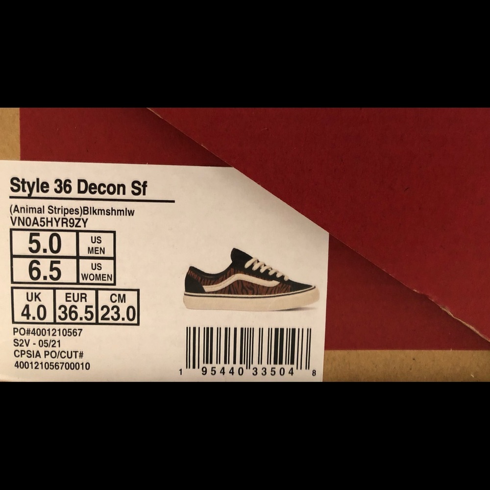 Vans Style 36 Decon Sf (Animal Stripes) “Black/Marshmallow” - Picture 6 of 11